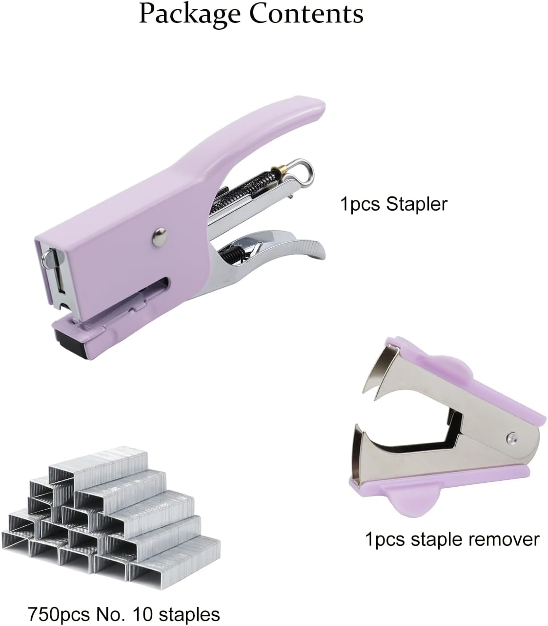 Small Hand-heldSet 15 Sheet Capacity inclus 750Pcsand ARemover Mini for Office School Home or Travel Use. (Purple) - Image 2