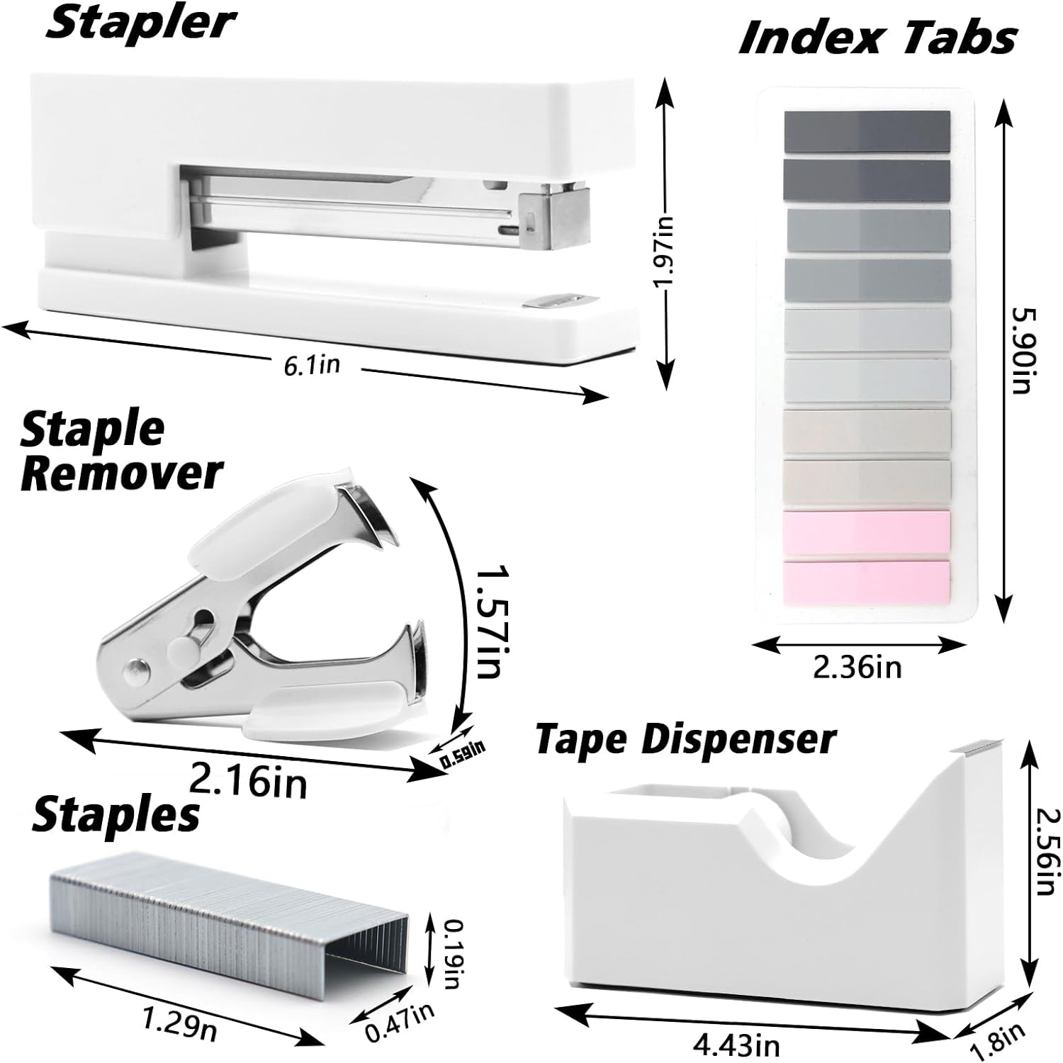 White Office SuppliesWhite AccessoriesandDisnser Set for Women withDisnserRemover Scissor andfor Stunts Office Clerks - Image 2